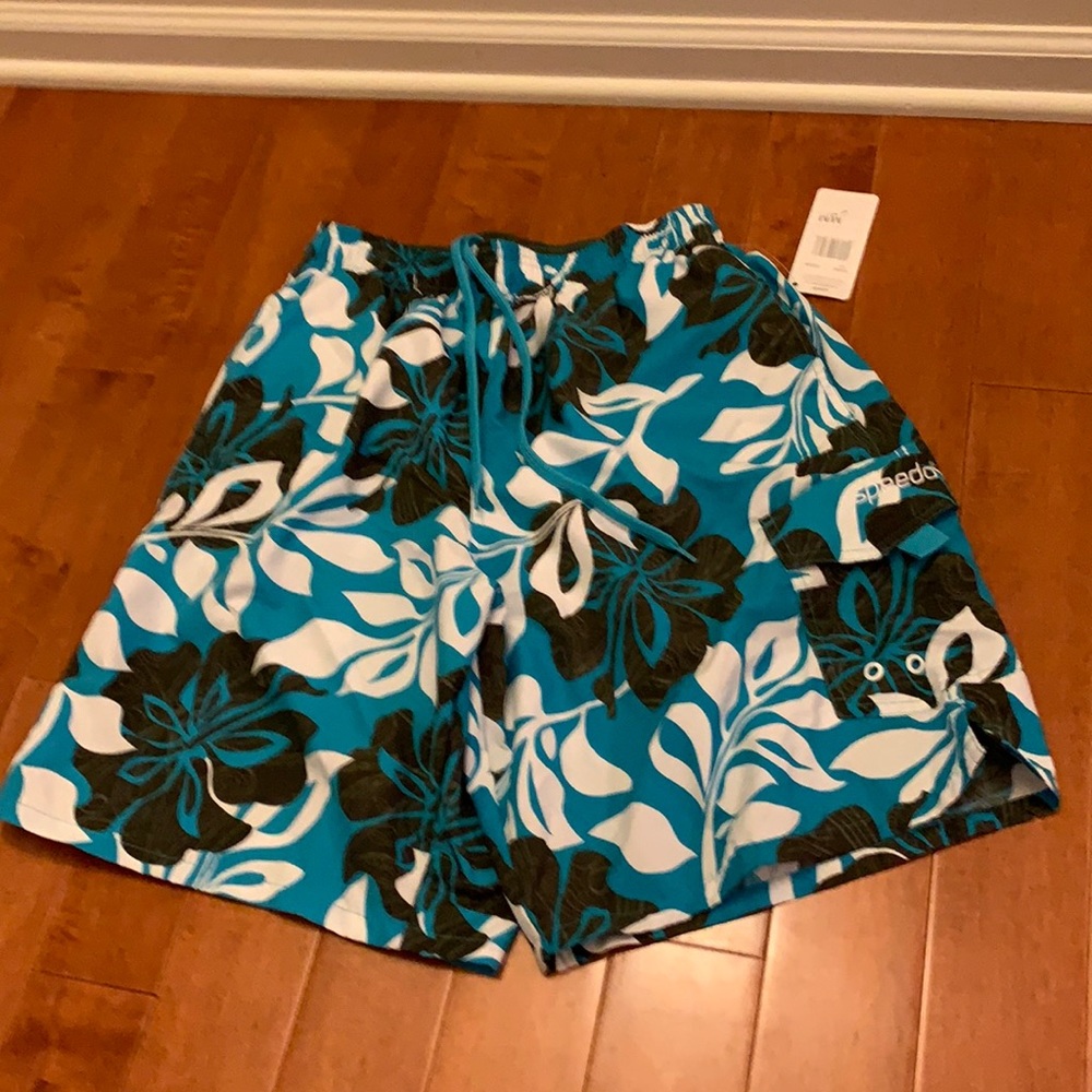 Speedo Men Swim Trunks‎ NWT Blue Print